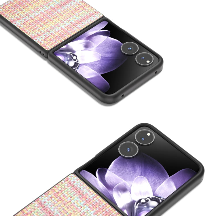 For Xiaomi Mix Flip Black Frame Color Lattice Texture PU Phone Case
