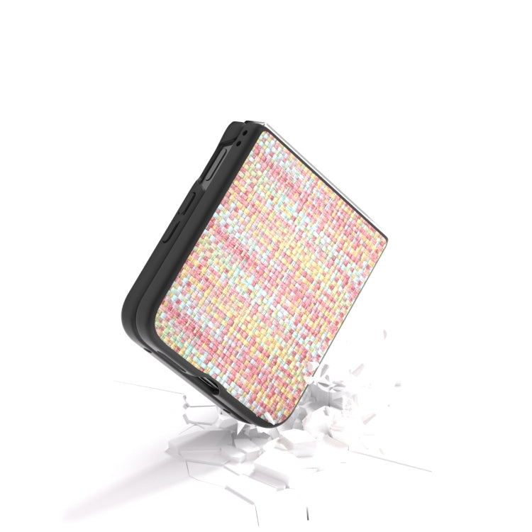For Xiaomi Mix Flip Black Frame Color Lattice Texture PU Phone Case