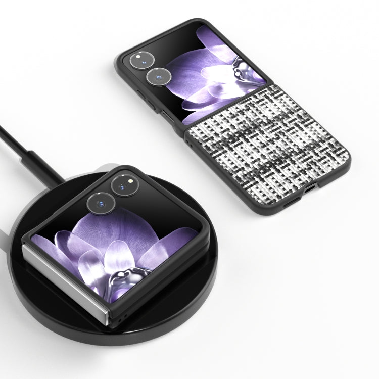 For Xiaomi Mix Flip Black Frame Color Lattice Texture PU Phone Case