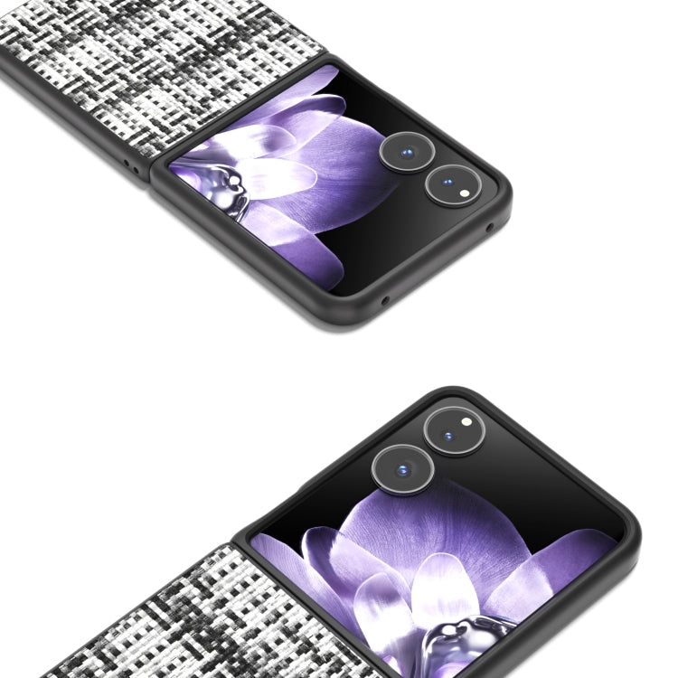 For Xiaomi Mix Flip Black Frame Color Lattice Texture PU Phone Case