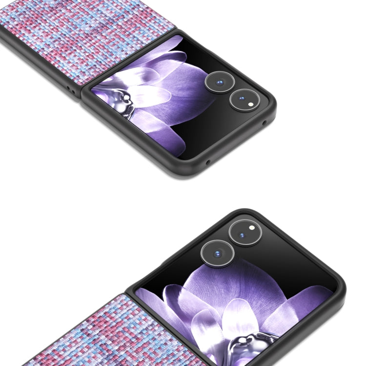 For Xiaomi Mix Flip Black Frame Color Lattice Texture PU Phone Case