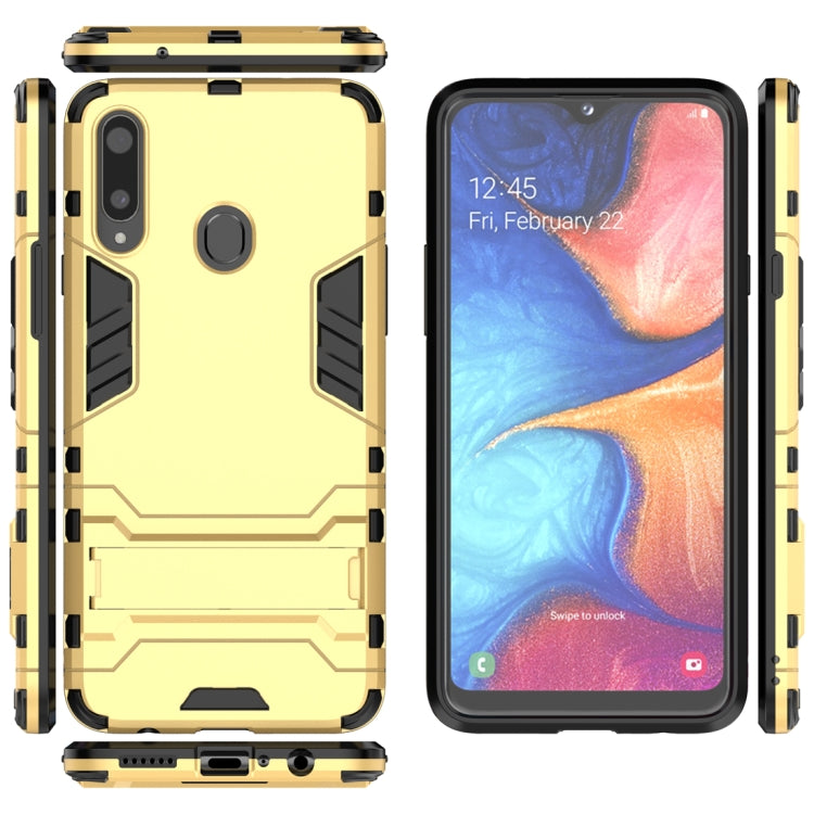 For Samsung Galaxy A20s PC + TPU Shockproof Case with Holder