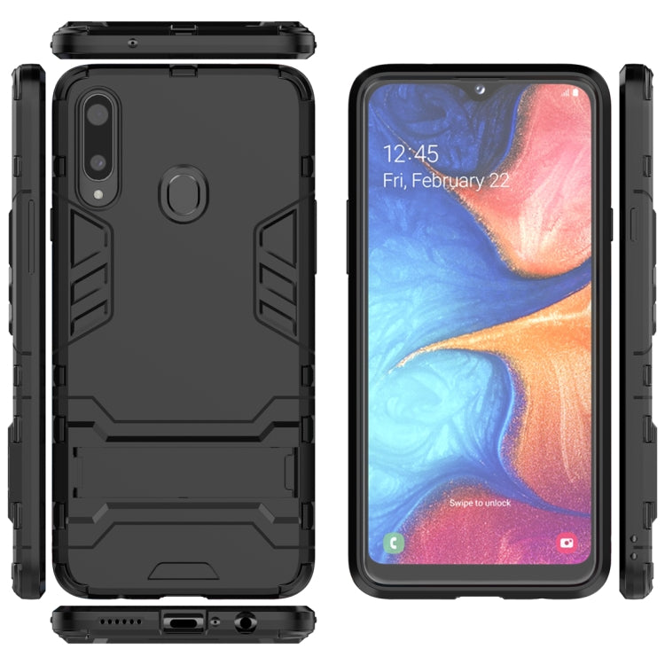 For Samsung Galaxy A20s PC + TPU Shockproof Case with Holder