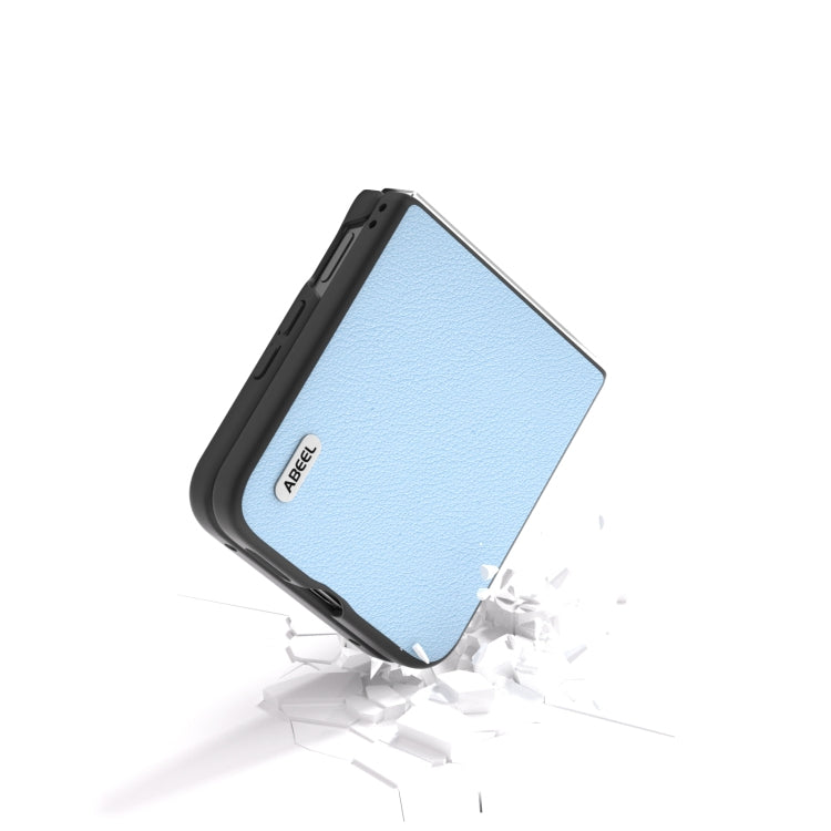 For Xiaomi Mix Flip ABEEL Genuine Leather Wave Black Edge Phone Case