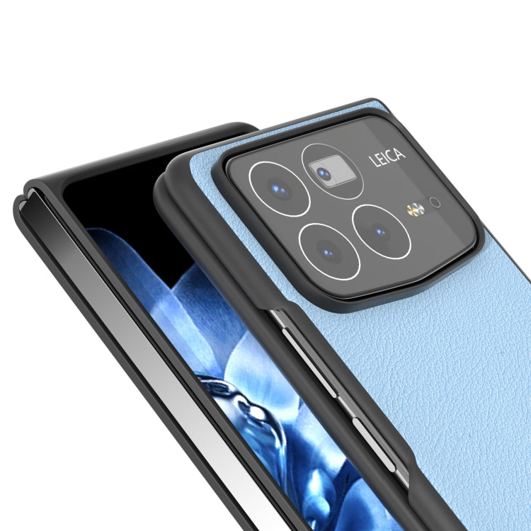 For Xiaomi Mix Fold 4 ABEEL Genuine Leather Wave Black Edge Phone Case