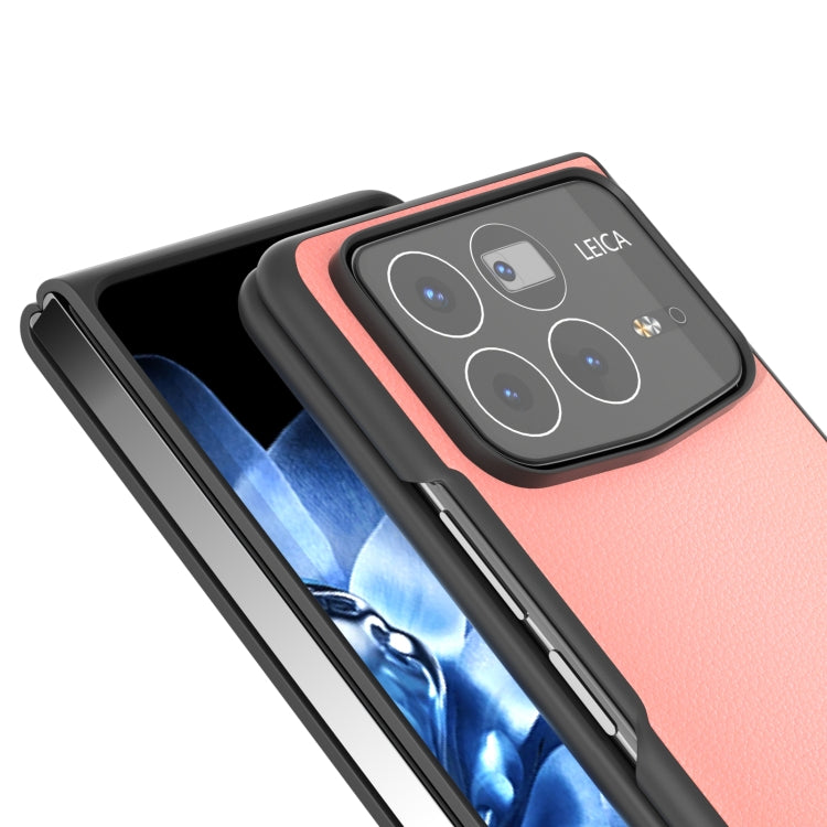 For Xiaomi Mix Fold 4 ABEEL Genuine Leather Wave Black Edge Phone Case