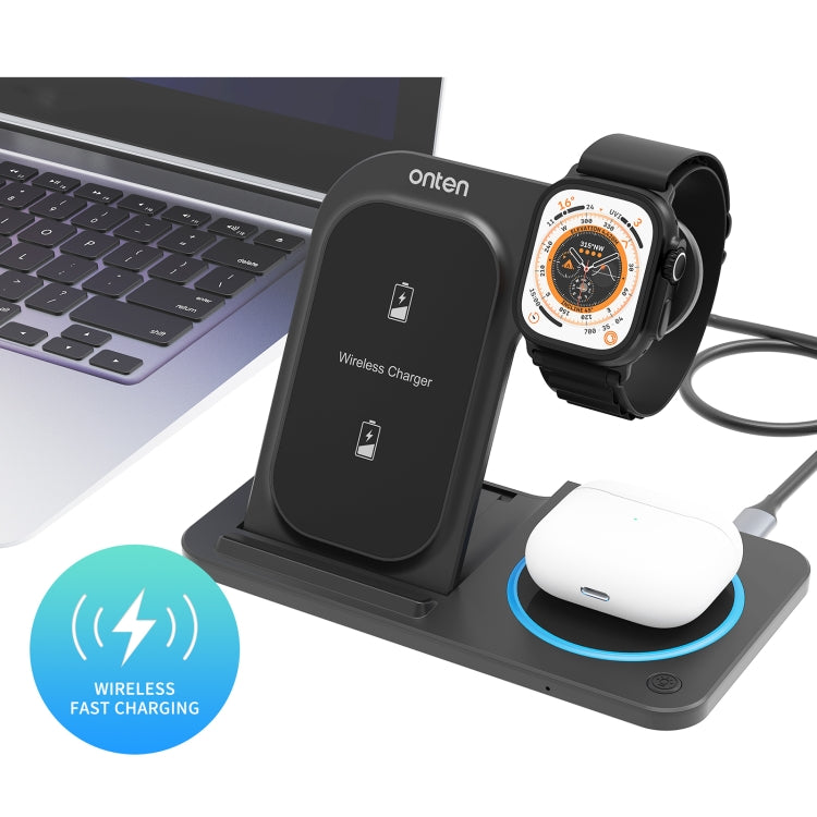 Onten CW11 3 in 1 Folding Wireless Charging - Black