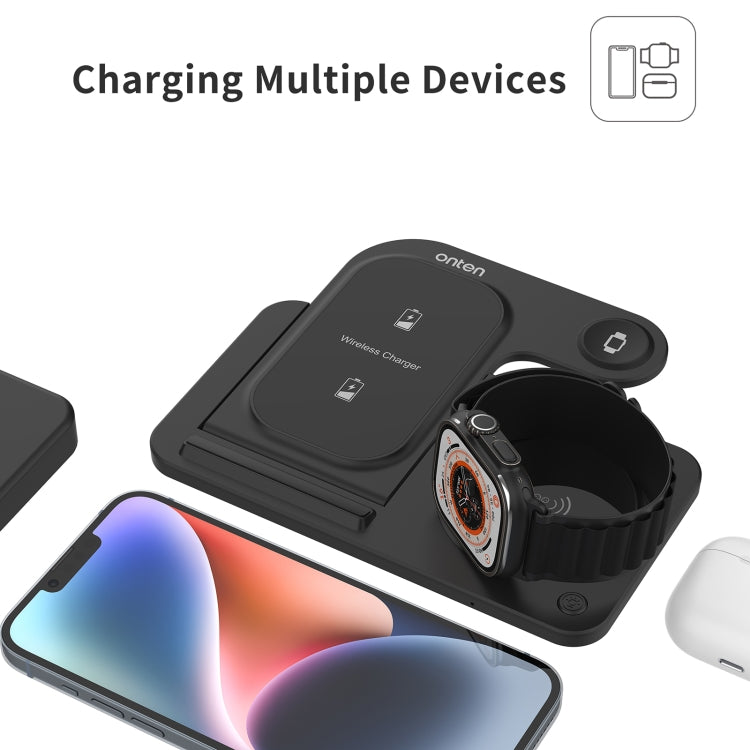 Onten CW11 3 in 1 Folding Wireless Charging - Black