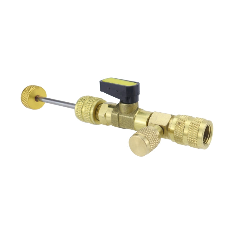 36pcs / Set T6 Air Conditioning Valve Core Remover Installer Tool with Dual Size SAE 1/4 and 5/16 Ports - Gold