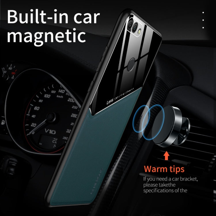 For Huawei Enjoy 8 Plus All-inclusive Leather + Organic Glass Protective Case with Metal Iron Sheet