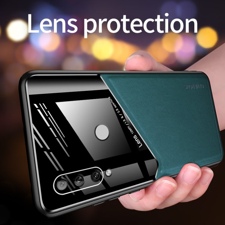 For Huawei Enjoy 10 Plus All-inclusive Leather + Organic Glass Protective Case with Metal Iron Sheet