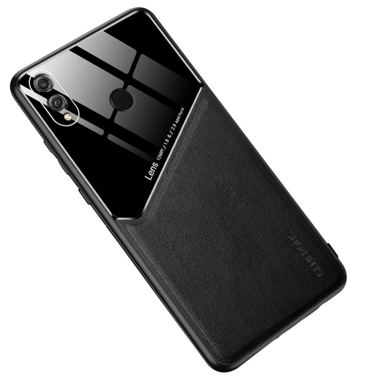 For Huawei Honor 8X All-inclusive Leather + Organic Glass Protective Case with Metal Iron Sheet