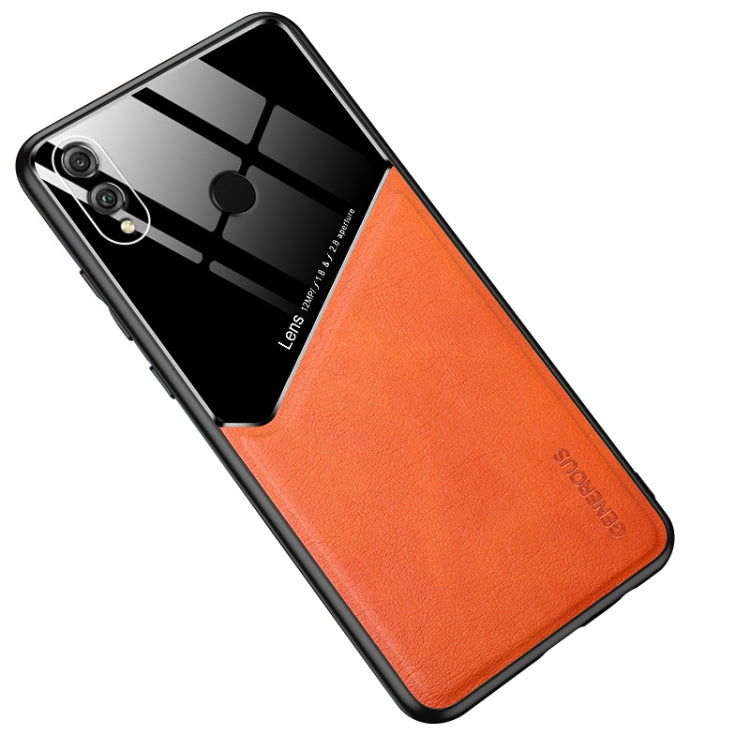 For Huawei Honor 8X All-inclusive Leather + Organic Glass Protective Case with Metal Iron Sheet