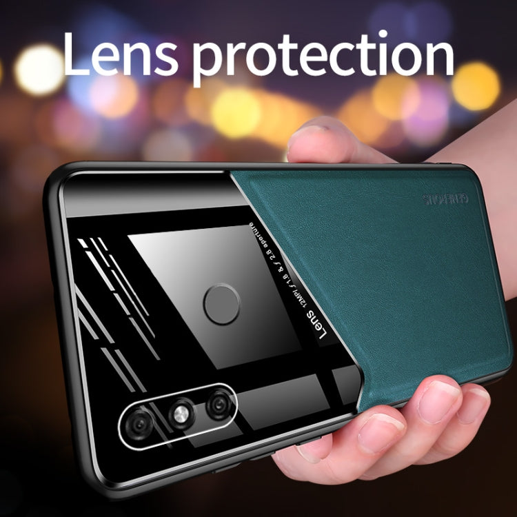 For Huawei Honor Play 9A All-inclusive Leather + Organic Glass Protective Case with Metal Iron Sheet