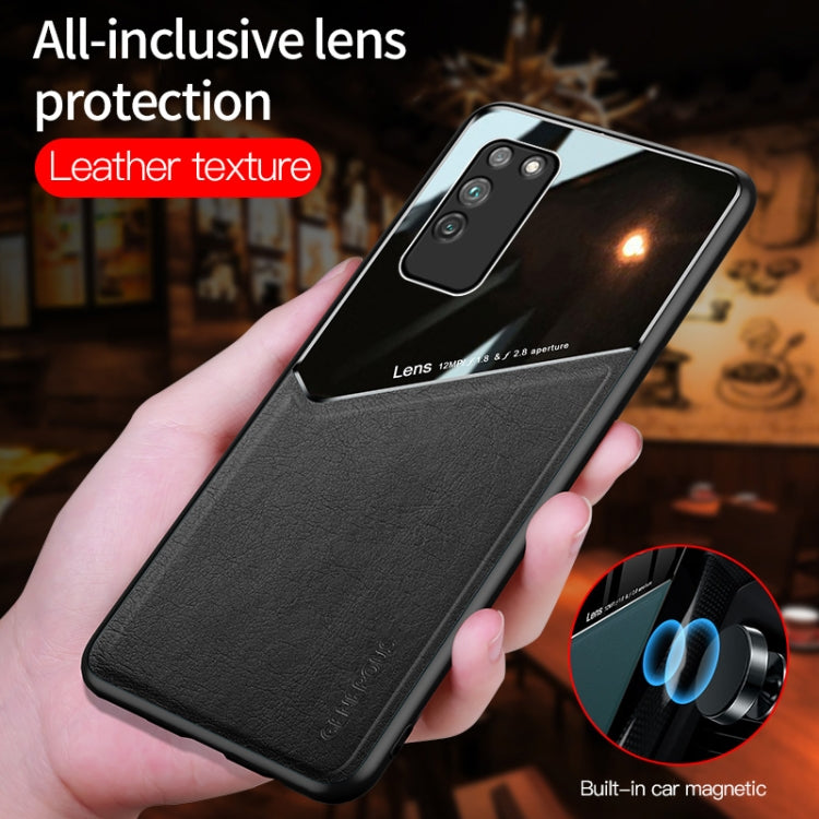 For Huawei Honor X10  5G All-inclusive Leather + Organic Glass Protective Case with Metal Iron Sheet