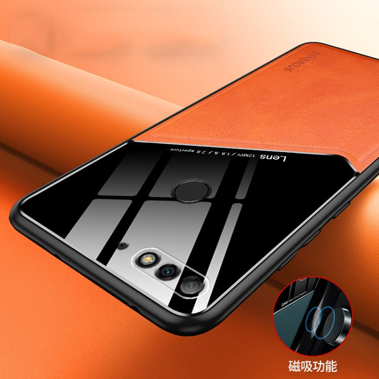 For Huawei Enjoy 8 / Honor 7C All-inclusive Leather + Organic Glass Protective Case with Metal Iron Sheet