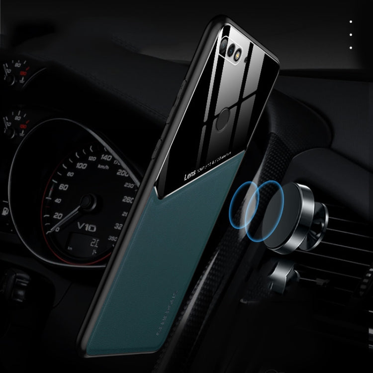 For Huawei Enjoy 8 / Honor 7C All-inclusive Leather + Organic Glass Protective Case with Metal Iron Sheet