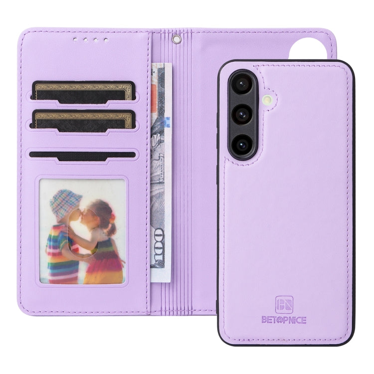 For Galaxy S24 FE 5G BETOPNICE BN-005 2 in 1 Detachable Imitate Genuine Leather Phone Case