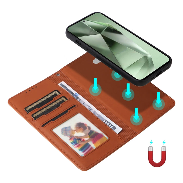 For Galaxy S24 FE 5G BETOPNICE BN-005 2 in 1 Detachable Imitate Genuine Leather Phone Case