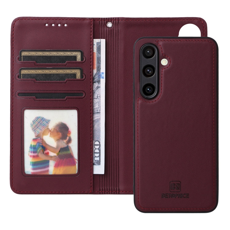 For Galaxy S24 FE 5G BETOPNICE BN-005 2 in 1 Detachable Imitate Genuine Leather Phone Case