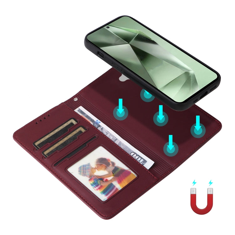 For Galaxy S24 FE 5G BETOPNICE BN-005 2 in 1 Detachable Imitate Genuine Leather Phone Case