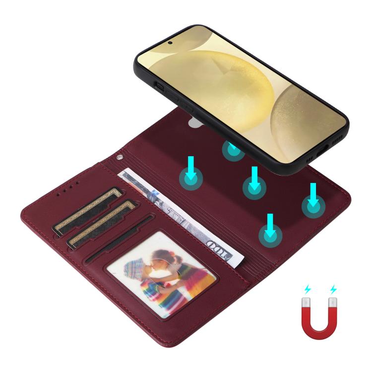 For Galaxy S25 5G BETOPNICE BN-005 2 in 1 Detachable Imitate Genuine Leather Phone Case