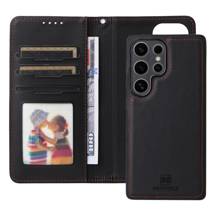 For Galaxy S25 Ultra 5G BETOPNICE BN-005 2 in 1 Detachable Imitate Genuine Leather Phone Case