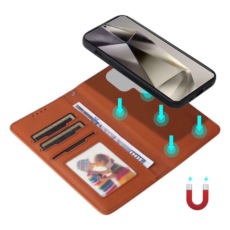 For Galaxy S25 Ultra 5G BETOPNICE BN-005 2 in 1 Detachable Imitate Genuine Leather Phone Case
