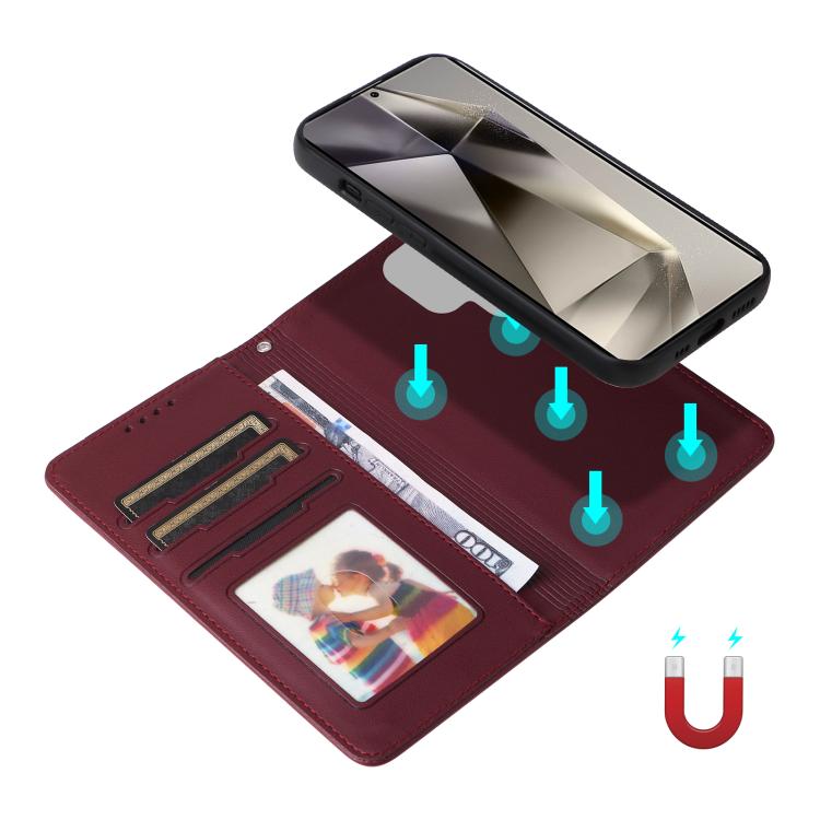 For Galaxy S25 Ultra 5G BETOPNICE BN-005 2 in 1 Detachable Imitate Genuine Leather Phone Case