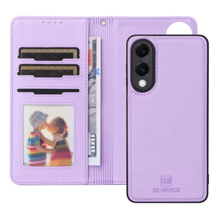 For Galaxy S25 Edge 5G BETOPNICE BN-005 2 in 1 Detachable Imitate Genuine Leather Phone Case
