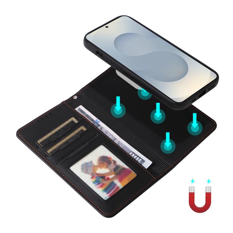For Galaxy S25 Edge 5G BETOPNICE BN-005 2 in 1 Detachable Imitate Genuine Leather Phone Case