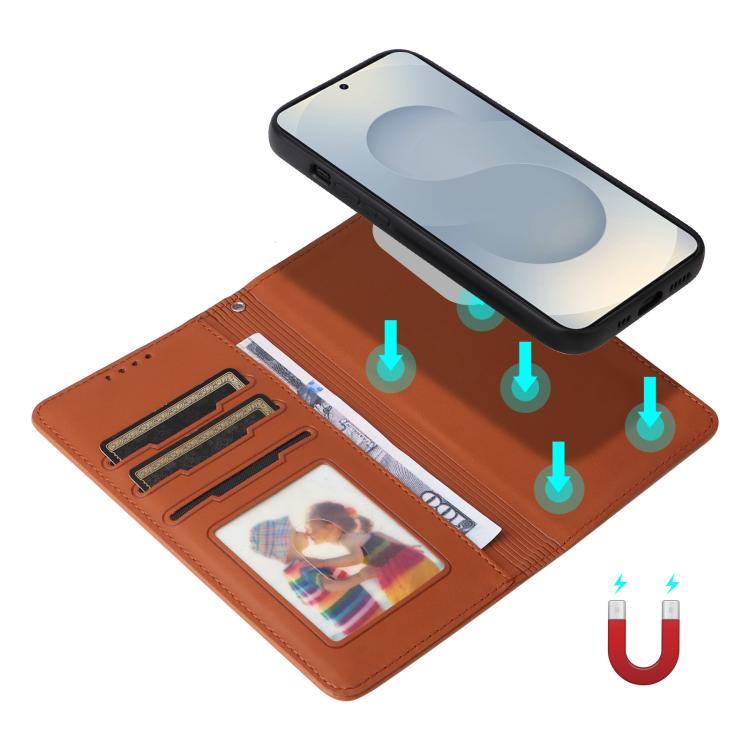 For Galaxy S25 Edge 5G BETOPNICE BN-005 2 in 1 Detachable Imitate Genuine Leather Phone Case