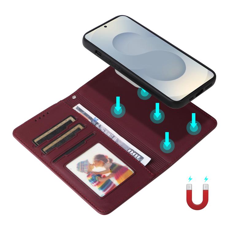 For Galaxy S25 Edge 5G BETOPNICE BN-005 2 in 1 Detachable Imitate Genuine Leather Phone Case
