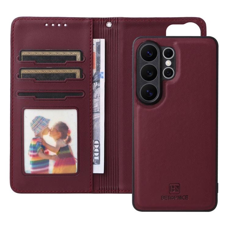 For Galaxy S26 Ultra 5G BETOPNICE BN-005 2 in 1 Detachable Imitate Genuine Leather Phone Case