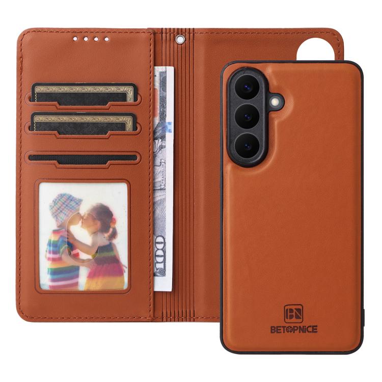 For Galaxy S26+ 5G BETOPNICE BN-005 2 in 1 Detachable Imitate Genuine Leather Phone Case