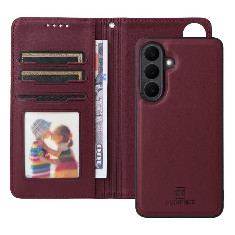 For Galaxy S26+ 5G BETOPNICE BN-005 2 in 1 Detachable Imitate Genuine Leather Phone Case