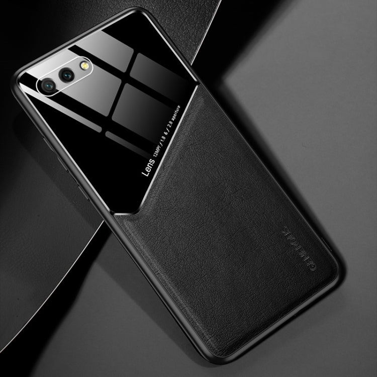 For Huawei Honor 10 All-inclusive Leather + Organic Glass Protective Case with Metal Iron Sheet