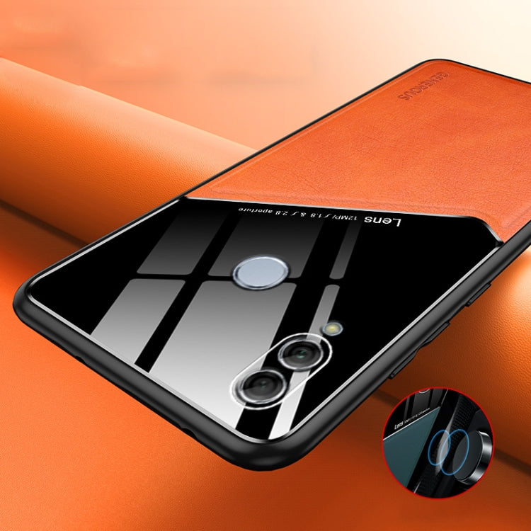 For Huawei Honor 10 Lite All-inclusive Leather + Organic Glass Protective Case with Metal Iron Sheet