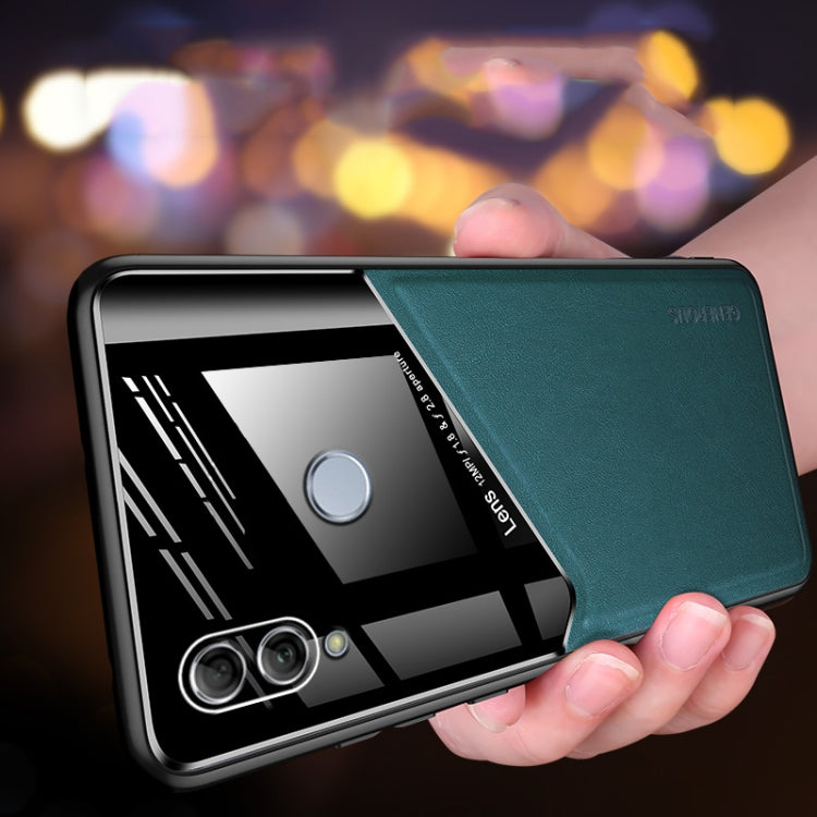 For Huawei Honor 10 Lite All-inclusive Leather + Organic Glass Protective Case with Metal Iron Sheet