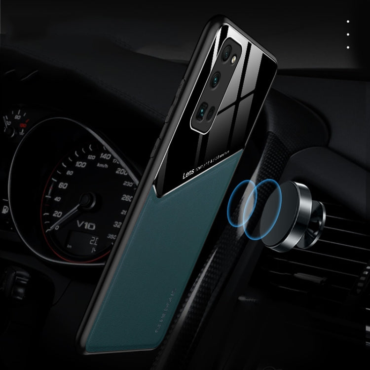 For Huawei Honor 30 Pro All-inclusive Leather + Organic Glass Protective Case with Metal Iron Sheet