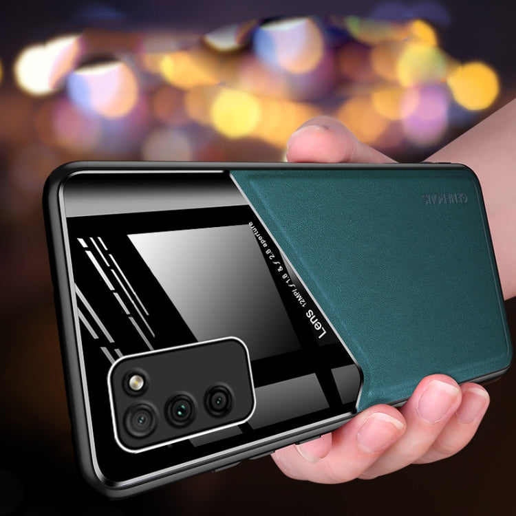 For Huawei Honor 30 Lite All-inclusive Leather + Organic Glass Protective Case with Metal Iron Sheet