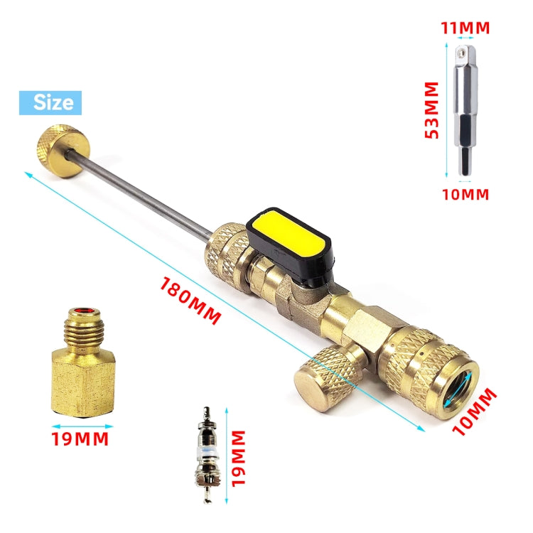 23pcs / Set Air Conditioning Valve Core Remover with Wrench - Gold