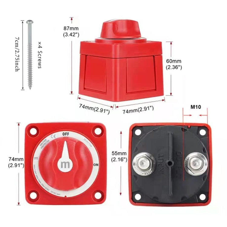 Blue Sea 6005 M Series Marine RV Yacht Battery Power Off Switch - Red