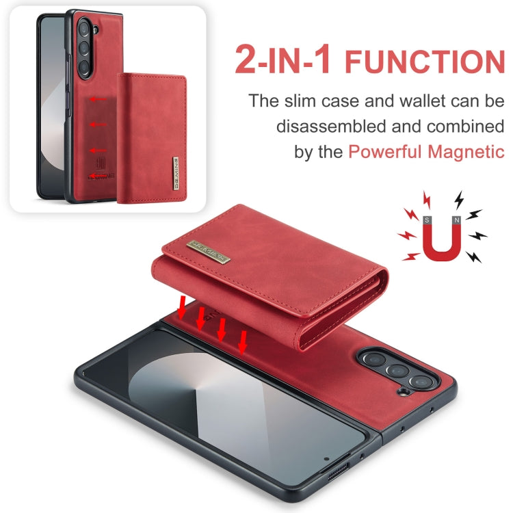 For Samsung Galaxy Z Fold6 DG.MING M1 Series 3-Fold Multi Card Wallet + Magnetic Phone Case