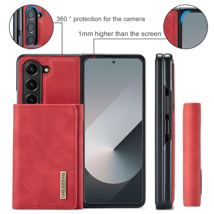 For Samsung Galaxy Z Fold6 DG.MING M1 Series 3-Fold Multi Card Wallet + Magnetic Phone Case