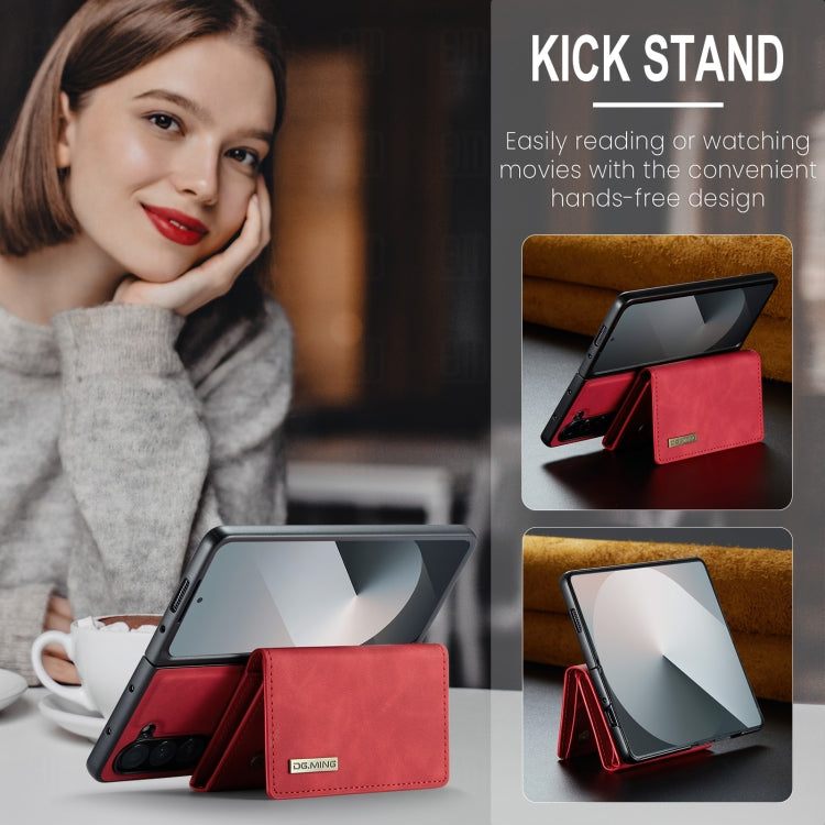 For Samsung Galaxy Z Fold6 DG.MING M1 Series 3-Fold Multi Card Wallet + Magnetic Phone Case