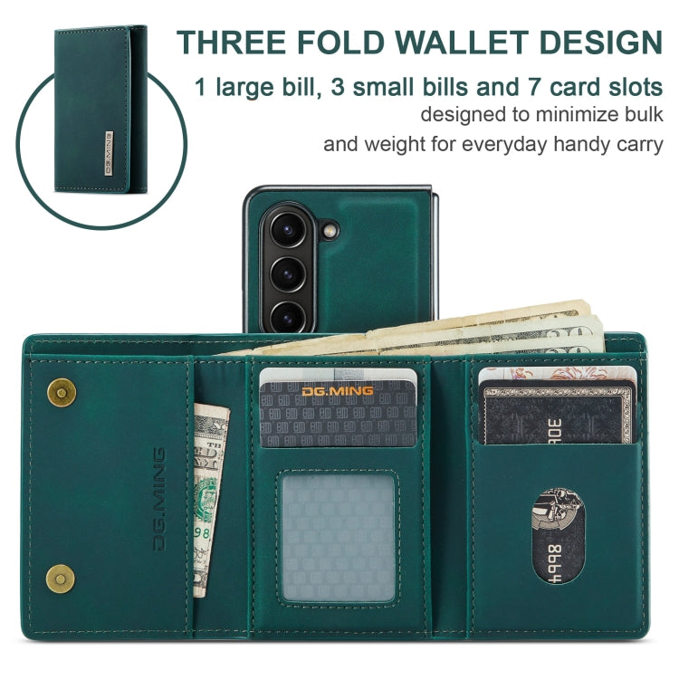 For Samsung Galaxy Z Fold6 DG.MING M1 Series 3-Fold Multi Card Wallet + Magnetic Phone Case