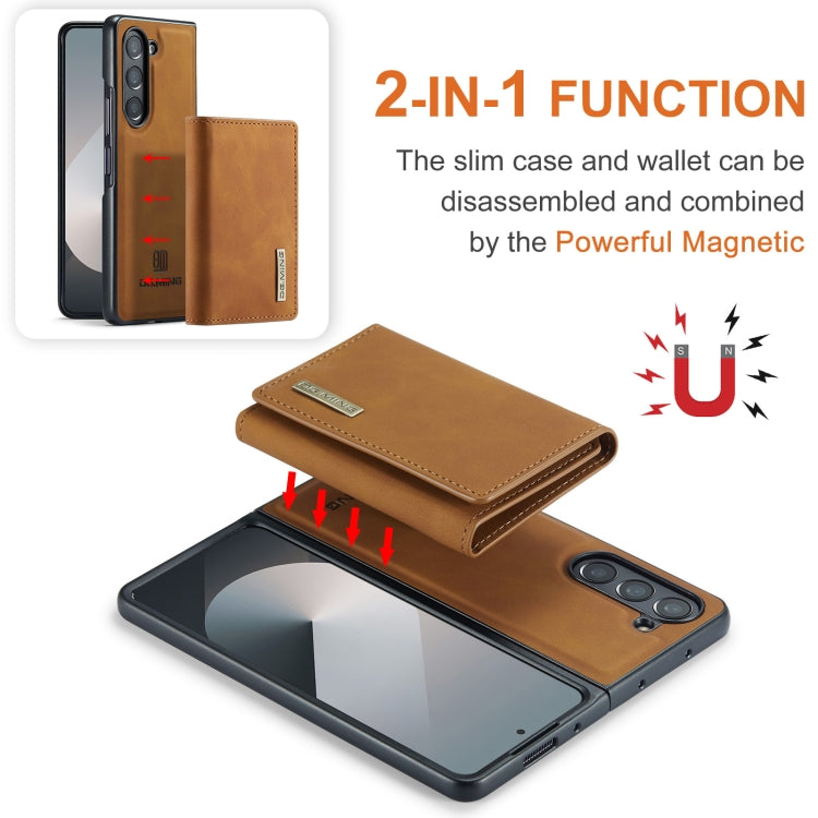 For Samsung Galaxy Z Fold6 DG.MING M1 Series 3-Fold Multi Card Wallet + Magnetic Phone Case
