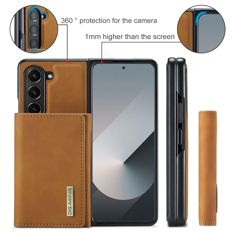 For Samsung Galaxy Z Fold6 DG.MING M1 Series 3-Fold Multi Card Wallet + Magnetic Phone Case