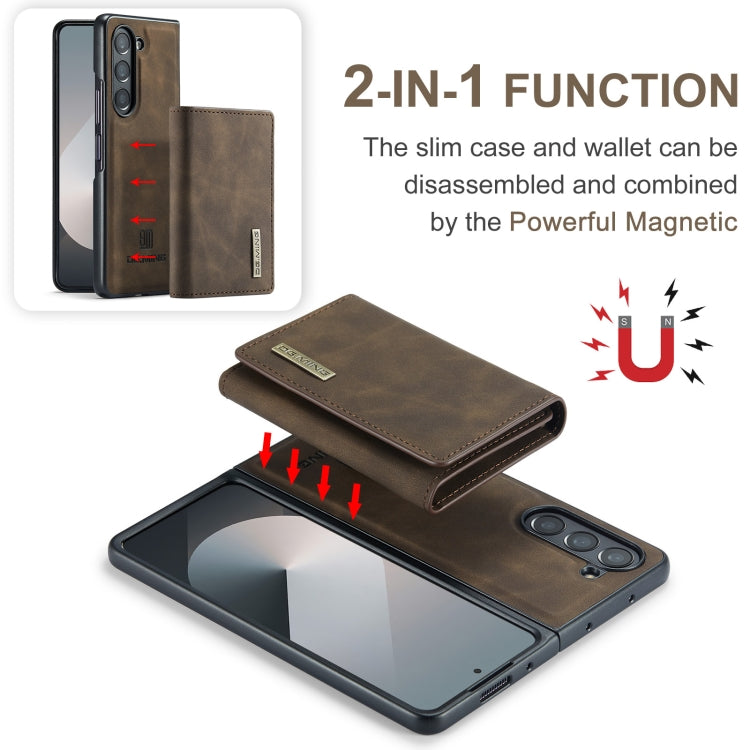 For Samsung Galaxy Z Fold6 DG.MING M1 Series 3-Fold Multi Card Wallet + Magnetic Phone Case